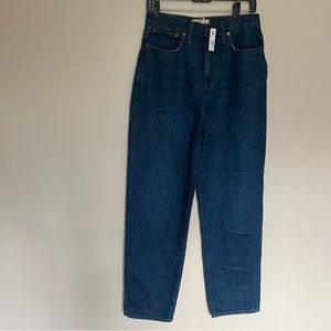 NWT Madewell Jeans Womens Size 27 Baggy Straight High Rise Denim Medium Wash New